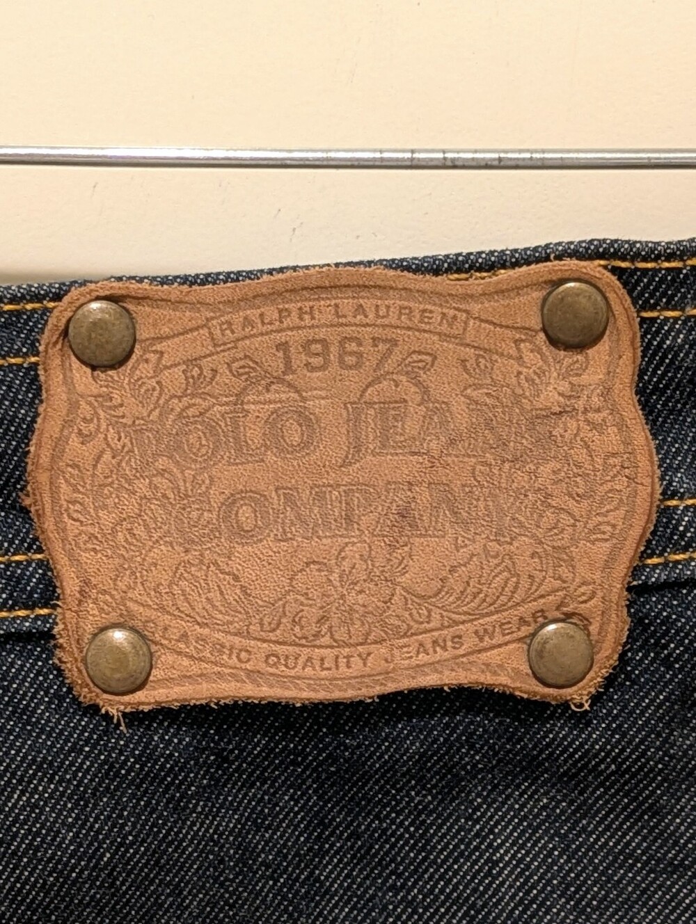 EUC 90s Ralph Lauren 2 Polo Jeans Co Dark Wash Snap Front Denim Skirt - Picture 7 of 7